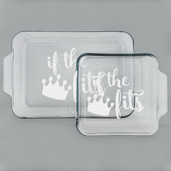 Custom Princess Quotes and Sayings Set of Glass Baking & Cake Dish - 13in x 9in & 8in x 8in