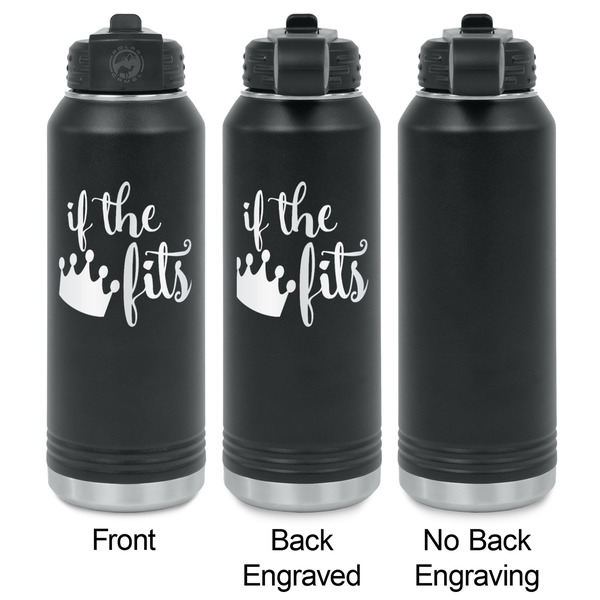Princess Quotes and Sayings Laser Engraved Water Bottles - 2 Styles - Front & Back View