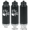 Princess Quotes and Sayings Laser Engraved Water Bottles - 2 Styles - Front & Back View