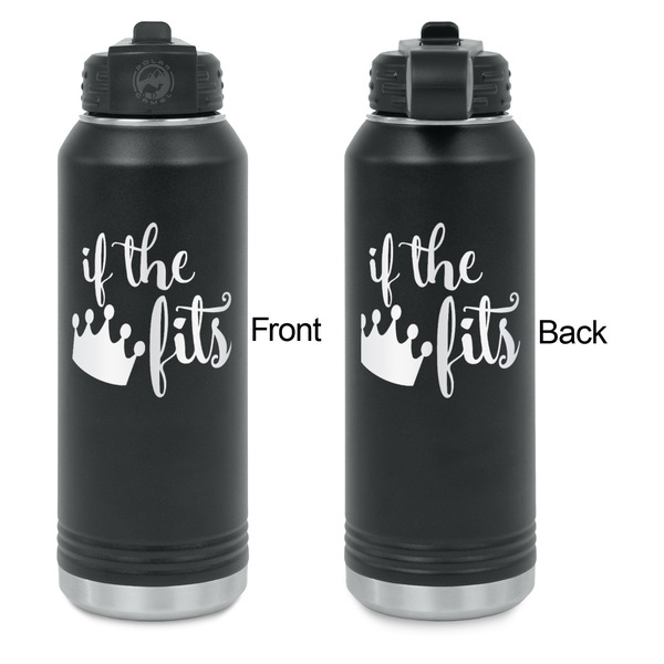 Princess Quotes and Sayings Laser Engraved Water Bottles - Front & Back Engraving - Front & Back View