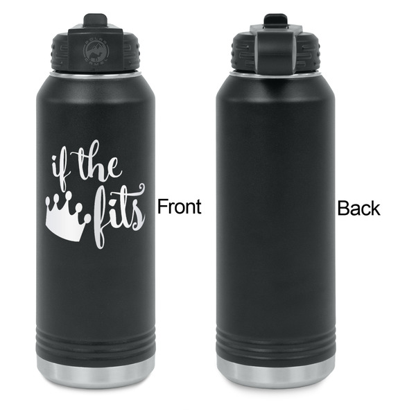 Princess Quotes and Sayings Laser Engraved Water Bottles - Front Engraving - Front & Back View