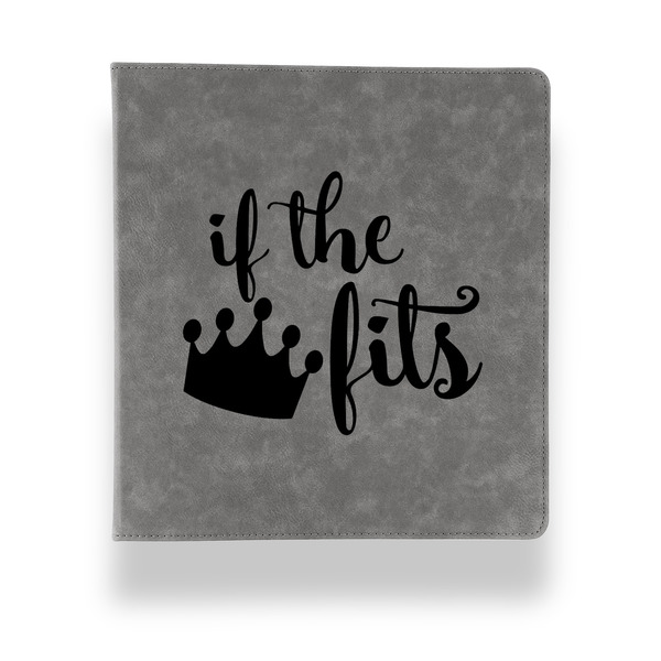 Princess Quotes and Sayings Leather Binder - 1" - Grey - Front View
