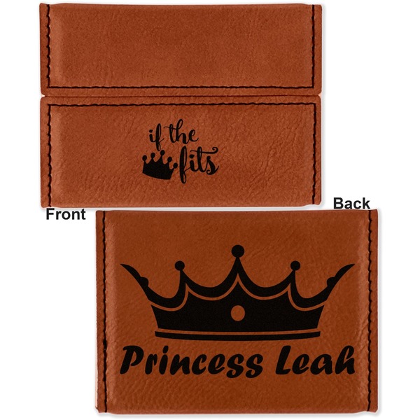 Princess Quotes and Sayings Leather Business Card Holder - Front Back