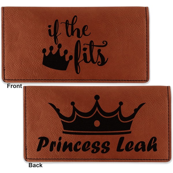 Princess Quotes and Sayings Leather Checkbook Holder Front and Back
