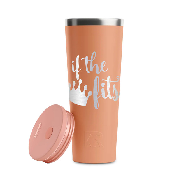 Princess Quotes and Sayings Peach RTIC Everyday Tumbler - 28 oz. - Lid Off