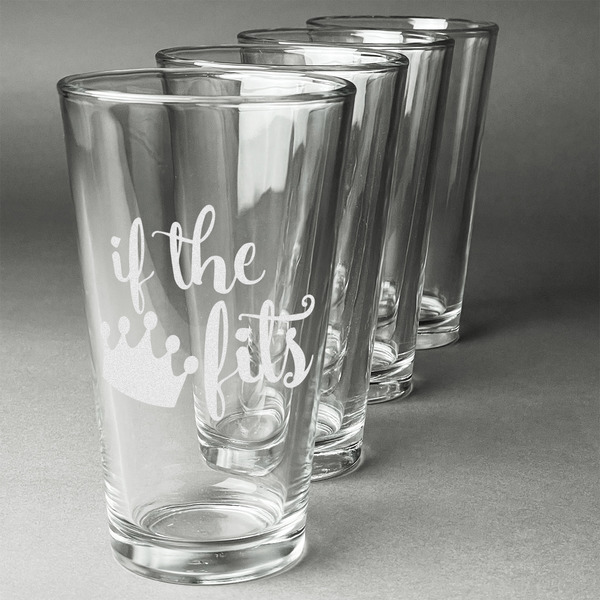 Custom Princess Quotes and Sayings Pint Glasses - Engraved (Set of 4)