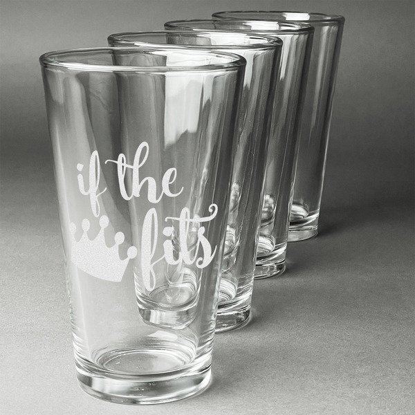 Princess Quotes and Sayings Set of Four Engraved Pint Glasses - Set View