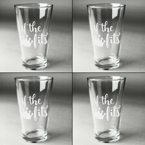 Princess Quotes and Sayings Set of Four Engraved Beer Glasses - Individual View