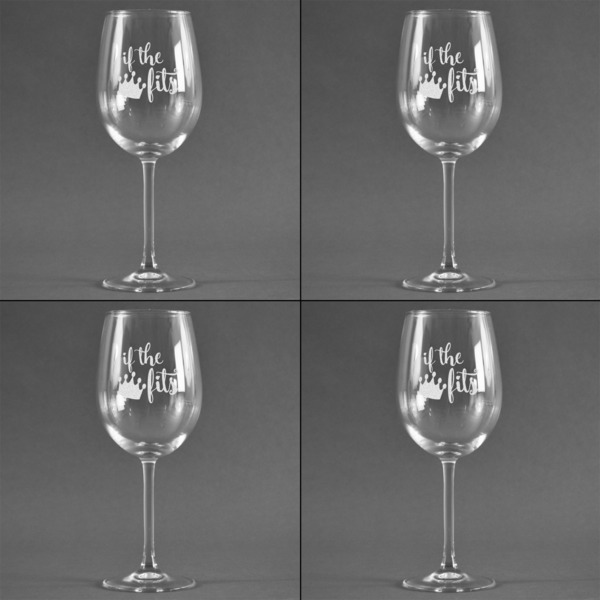 Princess Quotes and Sayings Set of Four Personalized Wineglasses (Approval)