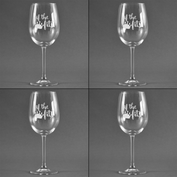 Princess Quotes and Sayings Set of Four Personalized Wineglasses (Approval)