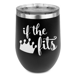 Princess Quotes and Sayings Stemless Stainless Steel Wine Tumbler - Black - Single Sided