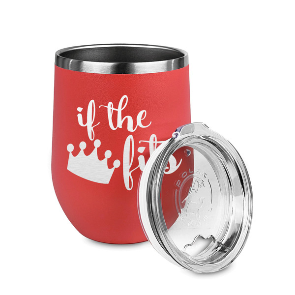 Princess Quotes and Sayings Stainless Wine Tumblers - Coral - Double Sided - Alt View