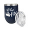 Princess Quotes and Sayings Stainless Wine Tumblers - Navy - Single Sided - Alt View