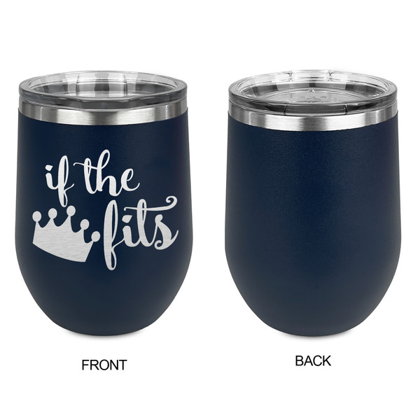 Princess Quotes and Sayings Stainless Wine Tumblers - Navy - Single Sided - Approval