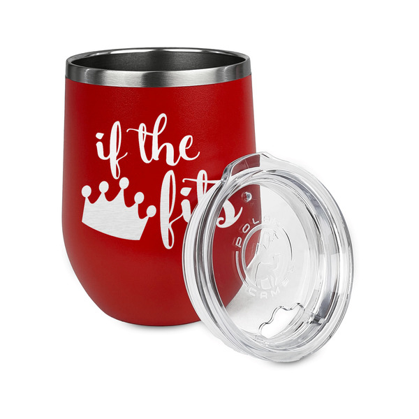 Princess Quotes and Sayings Stainless Wine Tumblers - Red - Single Sided - Alt View