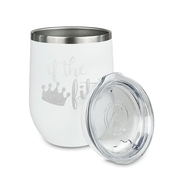 Princess Quotes and Sayings Stainless Wine Tumblers - White - Double Sided - Alt View