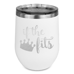 Princess Quotes and Sayings Stemless Stainless Steel Wine Tumbler - White - Double Sided