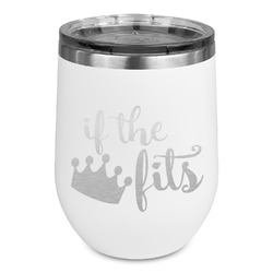 Princess Quotes and Sayings Stemless Stainless Steel Wine Tumbler - White - Single Sided