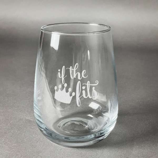 Custom Princess Quotes and Sayings Stemless Wine Glass - Engraved