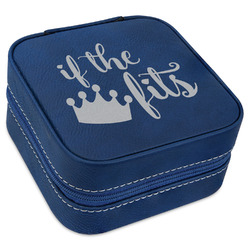 Princess Quotes and Sayings Travel Jewelry Box - Navy Blue Leather