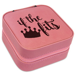 Princess Quotes and Sayings Travel Jewelry Boxes - Pink Leather