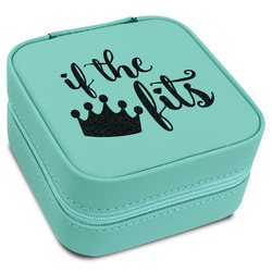 Princess Quotes and Sayings Travel Jewelry Box - Teal Leather