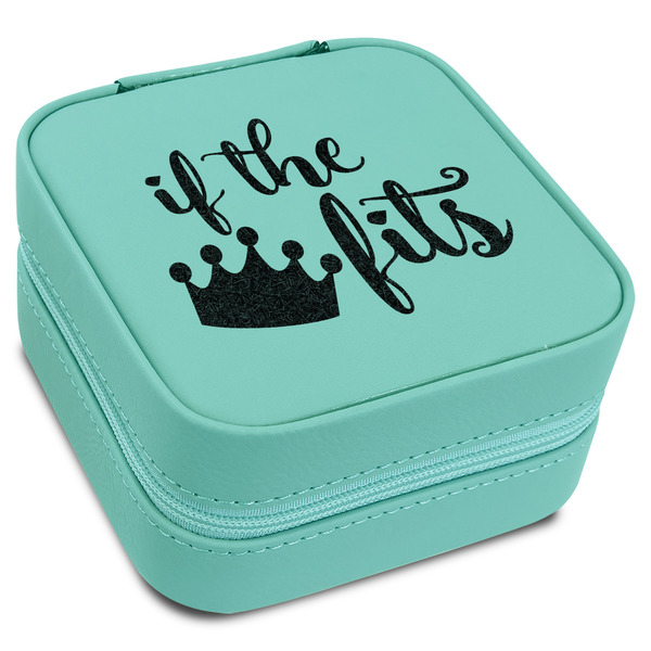 Custom Princess Quotes and Sayings Travel Jewelry Box - Teal Leather