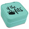 Princess Quotes and Sayings Travel Jewelry Boxes - Leatherette - Teal - Angled View