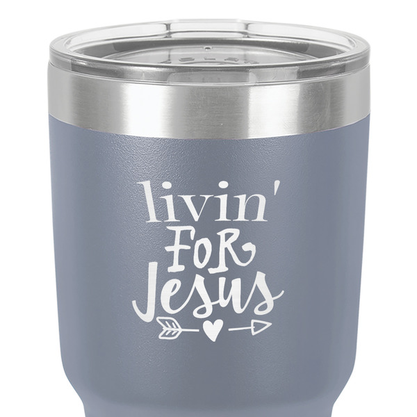 Religious Quotes and Sayings 30 oz Stainless Steel Ringneck Tumbler - Grey - Close Up