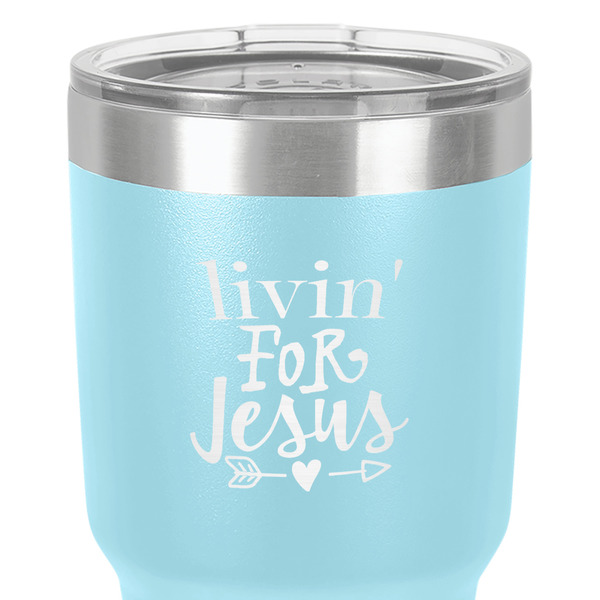 Religious Quotes and Sayings 30 oz Stainless Steel Ringneck Tumbler - Teal - Close Up