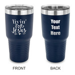 Religious Quotes and Sayings 30 oz Stainless Steel Tumbler - Navy - Double Sided