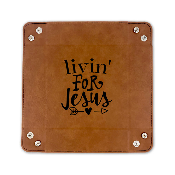 Religious Quotes and Sayings 6" x 6" Leatherette Snap Up Tray - FLAT FRONT