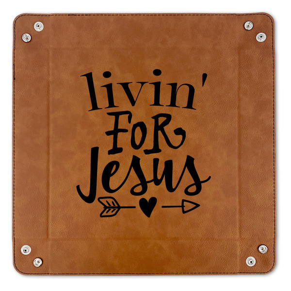 Religious Quotes and Sayings 9" x 9" Leatherette Snap Up Tray - APPROVAL (FLAT)