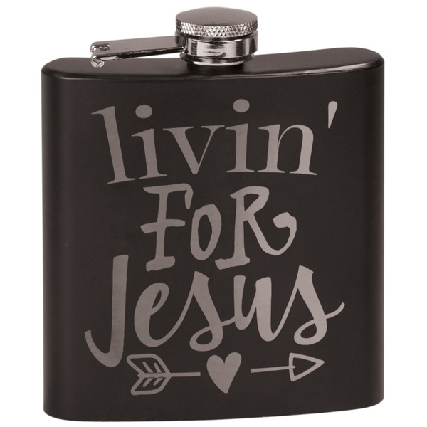 Custom Religious Quotes and Sayings Black Flask Set