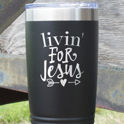 Religious Quotes and Sayings 20 oz Stainless Steel Tumbler - Black - Double Sided