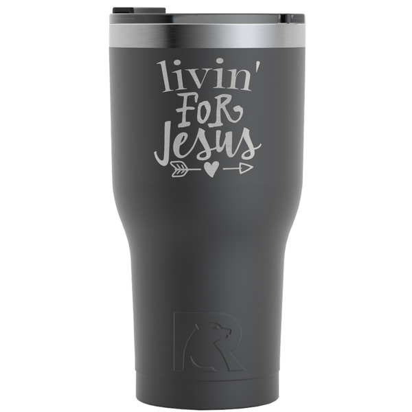 Custom Religious Quotes and Sayings RTIC Tumbler - Black - Engraved Front