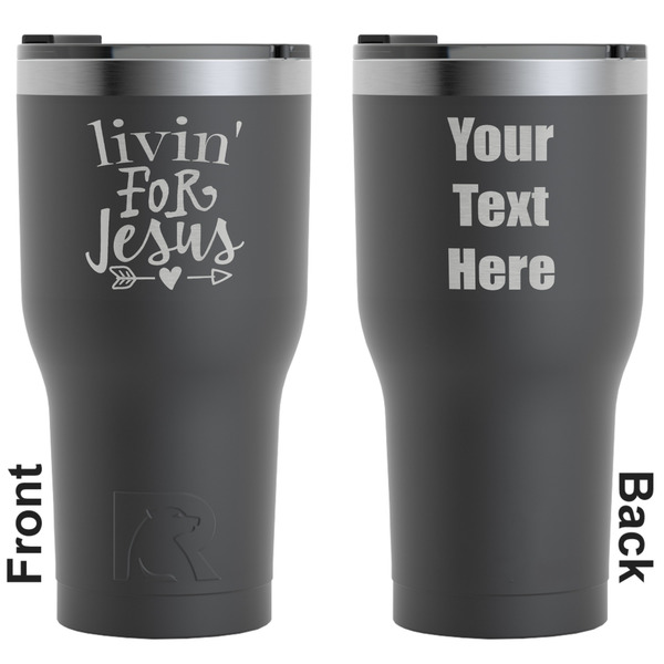 Custom Religious Quotes and Sayings RTIC Tumbler - Black - Engraved Front & Back (Personalized)