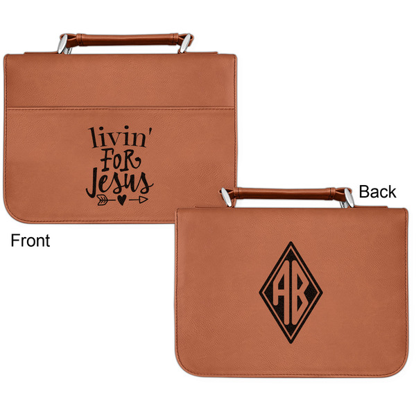 Religious Quotes and Sayings Cognac Leatherette Bible Covers - Small Double Sided Apvl