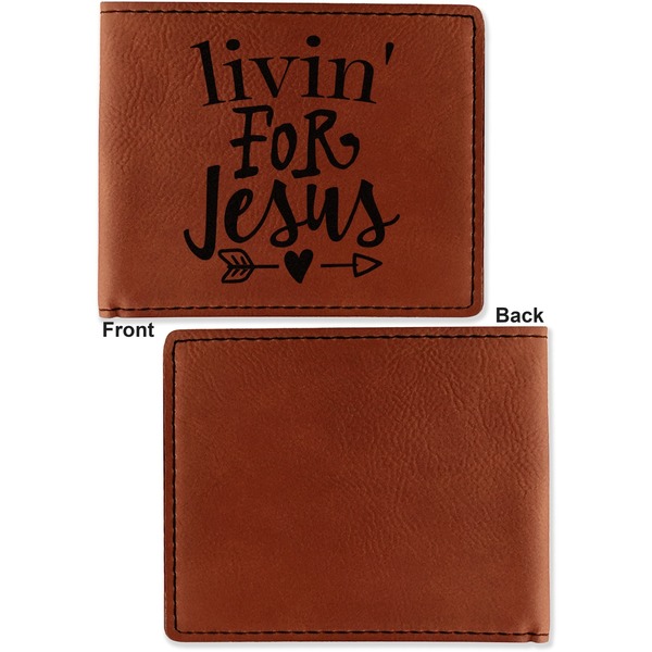Religious Quotes and Sayings Cognac Leatherette Bifold Wallets - Front and Back Single Sided - Apvl