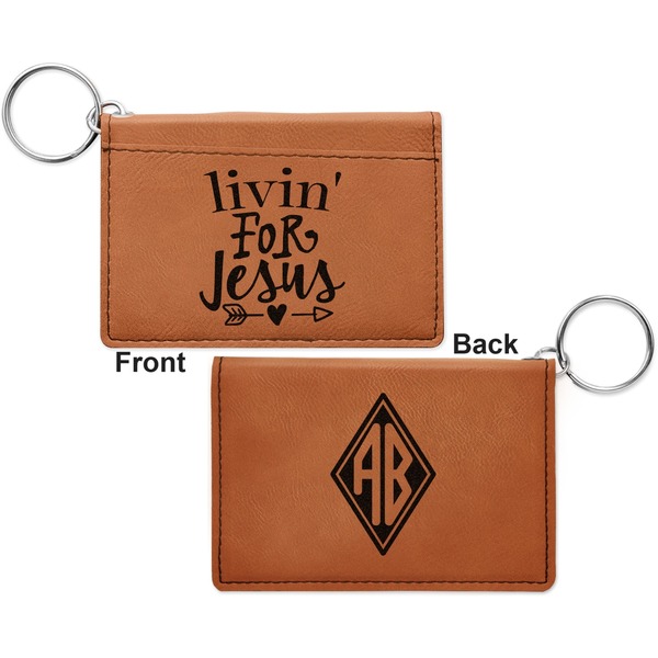 Religious Quotes and Sayings Cognac Leatherette Keychain ID Holders - Front and Back Apvl