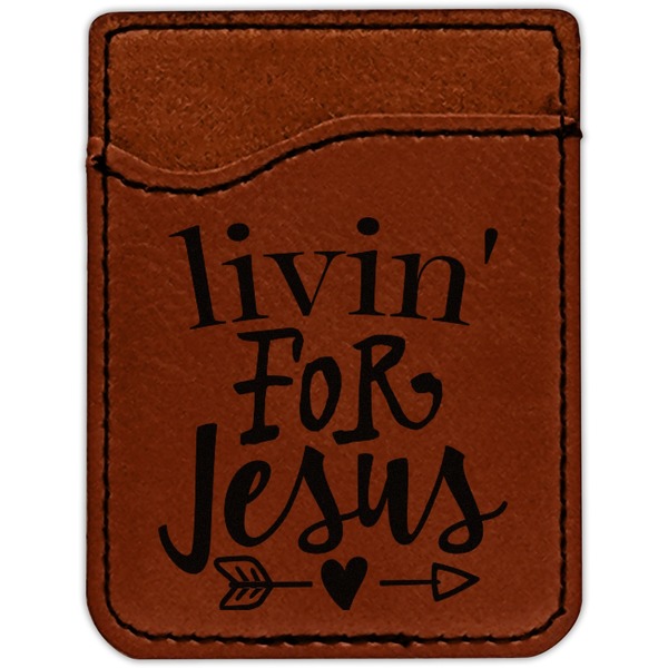 Religious Quotes and Sayings Cognac Leatherette Phone Wallet close up