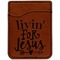 Religious Quotes and Sayings Cognac Leatherette Phone Wallet close up