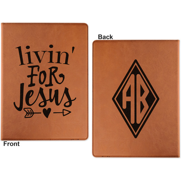 Religious Quotes and Sayings Cognac Leatherette Portfolios with Notepad - Small - Double Sided- Apvl