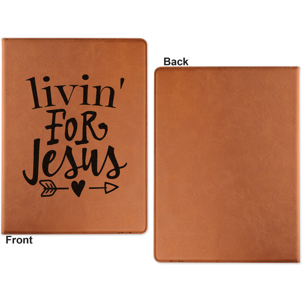 Religious Quotes and Sayings Cognac Leatherette Portfolios with Notepad - Small - Single Sided- Apvl