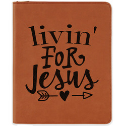 Religious Quotes and Sayings Leatherette Zipper Portfolio with Notepad