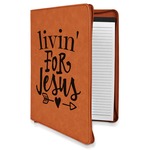 Religious Quotes and Sayings Leatherette Zipper Portfolio with Notepad - Double Sided (Personalized)