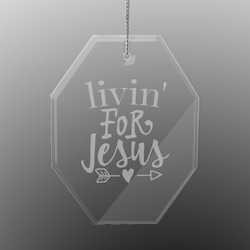 Religious Quotes and Sayings Engraved Glass Ornament - Octagon