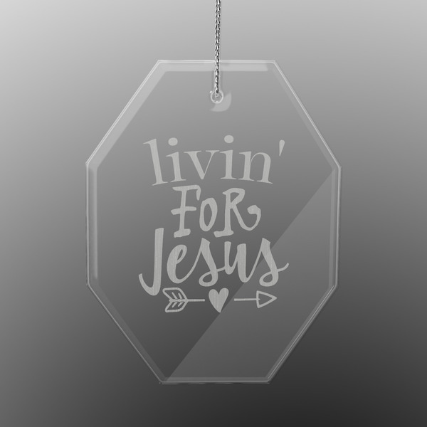 Custom Religious Quotes and Sayings Engraved Glass Ornament - Octagon