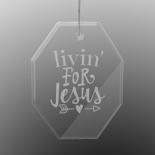 Religious Quotes and Sayings Engraved Glass Ornaments - Octagon