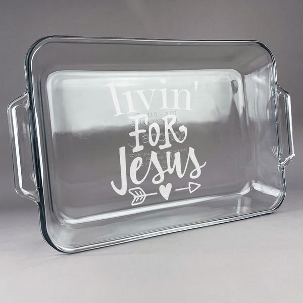 Custom Religious Quotes and Sayings Glass Baking and Cake Dish